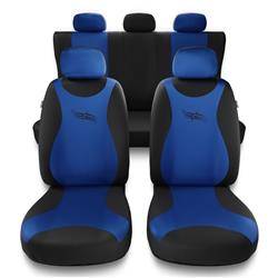 Sitzbezüge Auto für Fiat Idea (2004-2012) - Autositzbezüge Universal Schonbezüge für Autositze - Auto-Dekor - Turbo - blau