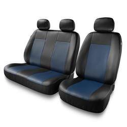 Sitzbezüge Auto für Ford Transit V, VI, VII (2000-2019) - Autositzbezüge Universal Schonbezüge für Autositze - Auto-Dekor - Comfort 2+1 - blau