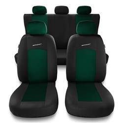 Sitzbezüge Auto für Mitsubishi Lancer V, VI, VII, VIII, IX (1988-2016) - Autositzbezüge Universal Schonbezüge für Autositze - Auto-Dekor - Sport Line - grün