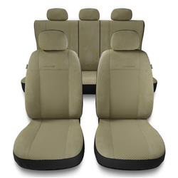 Sitzbezüge Auto für Nissan Qashqai I, II (2007-2019) - Autositzbezüge Universal Schonbezüge für Autositze - Auto-Dekor - Prestige - beige