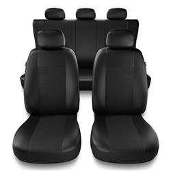 Sitzbezüge Auto für Seat Ibiza I, II, III, IV, V (1984-2019) - Autositzbezüge Universal Schonbezüge für Autositze - Auto-Dekor - Superior - schwarz