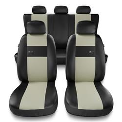 Sitzbezüge Auto für Seat Ibiza I, II, III, IV, V (1984-2019) - Autositzbezüge Universal Schonbezüge für Autositze - Auto-Dekor - X-Line - beige