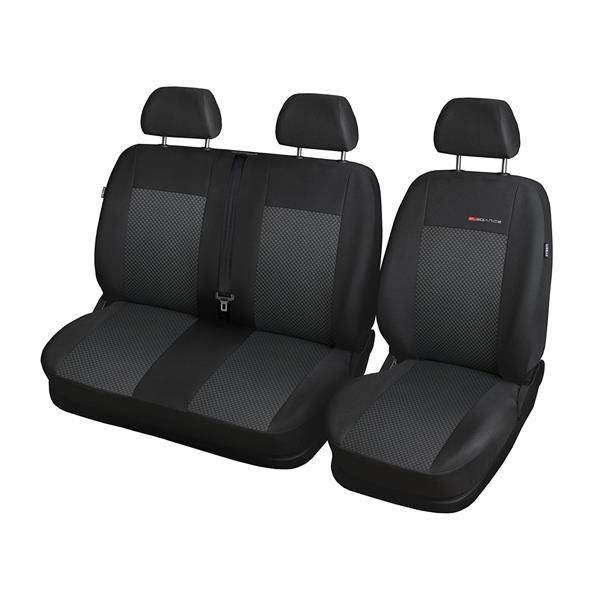 Set: teppiche aus velours + maßgeschneiderte sitzbezüge für Citroen  Berlingo II Van (2008-2018) – Elegance P-3 - nur vordere Sitze -  Bank/Sitzbank