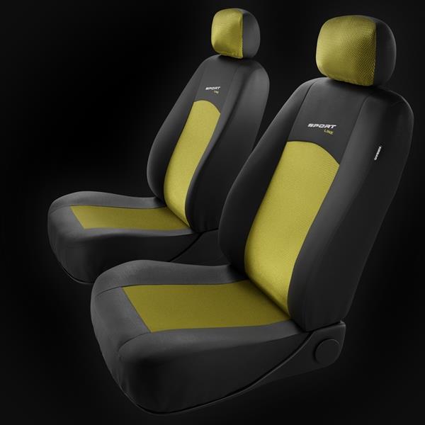 Sitzbezüge Auto für Nissan Note I, II (2005-2016) - Autositzbezüge  Universal Schonbezüge für Autositze - Auto-Dekor - Sport Line - gelb gelb