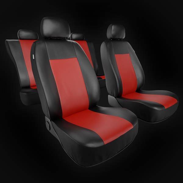Sitzbezüge Auto für Peugeot 205, 206, 207, 208 (1983-2019) - Autositzbezüge  Universal Schonbezüge für Autositze - Auto-Dekor - Comfort - rot rot