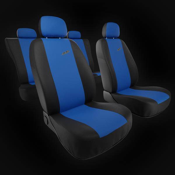 Sitzbezüge Auto für Seat Leon I, II, III (1999-2019) - Autositzbezüge  Universal Schonbezüge für Autositze - Auto-Dekor - XR - blau DG-0007