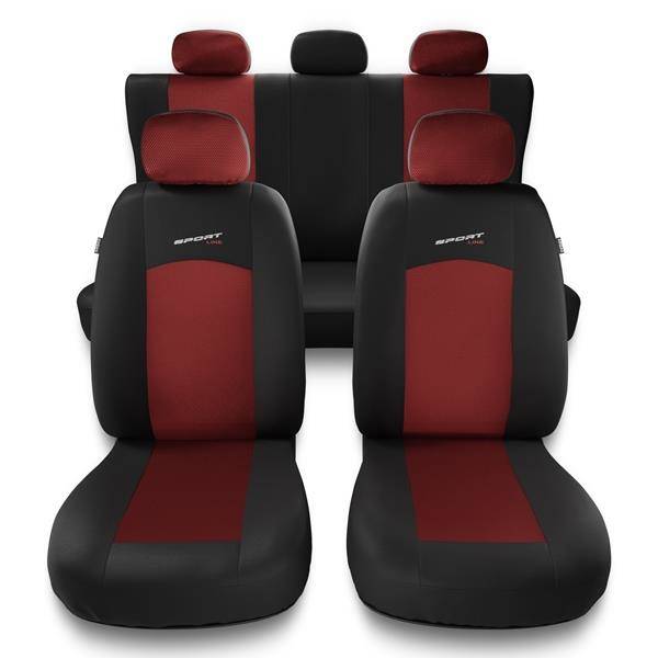 Sitzbezüge Auto für Suzuki Ignis I, II, III (2000-2019) - Autositzbezüge  Universal Schonbezüge für Autositze - Auto-Dekor - Sport Line - rot rot