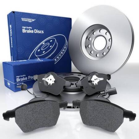 Bremsbeläge + Bremsscheiben für Audi A4 B6 Avant, Cabriolet, Limousine (2000-2005) - Tomex - TX 13-13 + TX 71-97 (Vorderachse)