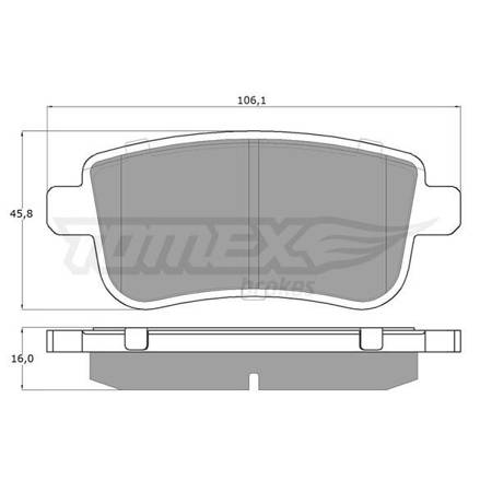 Bremsbeläge (Hinterachse) für Renault Fluence Limousine (2014-....) - Tomex - TX 16-38