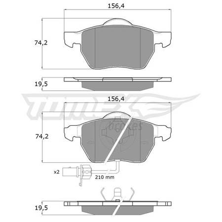 Bremsbeläge (Vorderachse) für Audi A4 B5 Avant, Limousine (1995-2001) - Tomex - TX 13-13