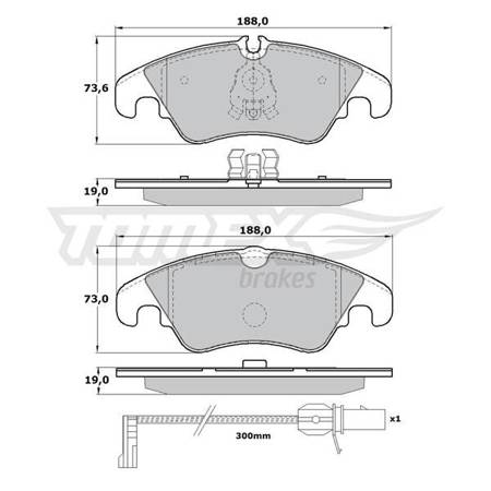 Bremsbeläge (Vorderachse) für Audi A4 B8 Avant, Limousine (2007-2016) - Tomex - TX 17-13