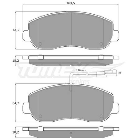 Bremsbeläge für Nissan NV400 Van (2011-....) - Tomex - TX 16-40 (Vorderachse)