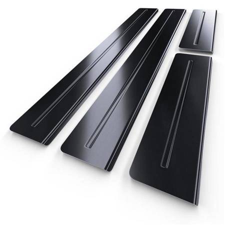 Einstiegsleisten aus Stahl für Citroen C4 Picasso II MPV (5 Türen) - (2013-2018) - Croni - Long Line - schwarz (geschleifte Oberfläche)