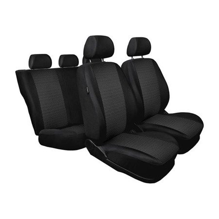 Maßgeschneiderte Sitzbezüge für Fiat Panda III Hatchback, Van (2011-....) 5 Sitzer) - Autositzbezüge Schonbezüge für Autositze - Auto-Dekor - Practic - schwarz