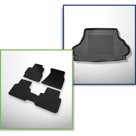 Set: Filzteppiche + Kofferraumschale für Honda CR-V I (1995-2001) 5 Türen - Standard