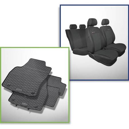 Set: Gummiteppiche + Maßgeschneiderte Sitzbezüge für Opel Astra H Caravan, Hatchback, Cabriolet, Limousine (2004-2013) - Elegance - P-1