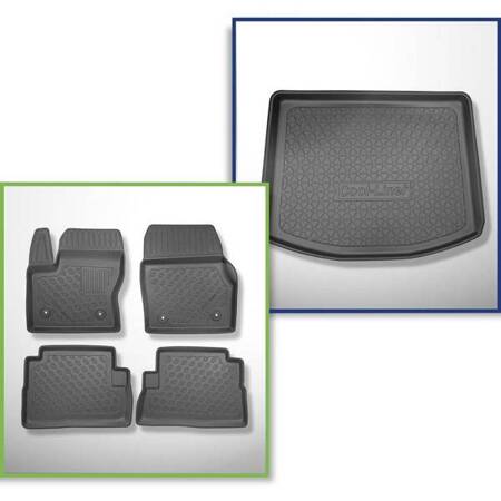 Set: TPE-Teppiche + Kofferraummatte für Ford Kuga II SUV (02.2013-03.2020) - Aristar - Cool liner - fuer alle Modelle (auch mit herausschwenkbarer Anhängerkupplung)