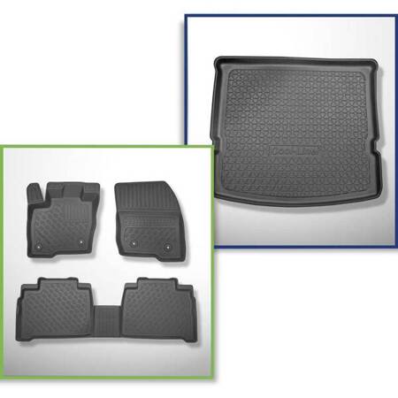 Set: TPE-Teppiche + Kofferraummatte für Ford S-Max II MPV (09.2015-....) - Aristar - Cool liner - 7 Sizte; 3. Reihe umgelegt