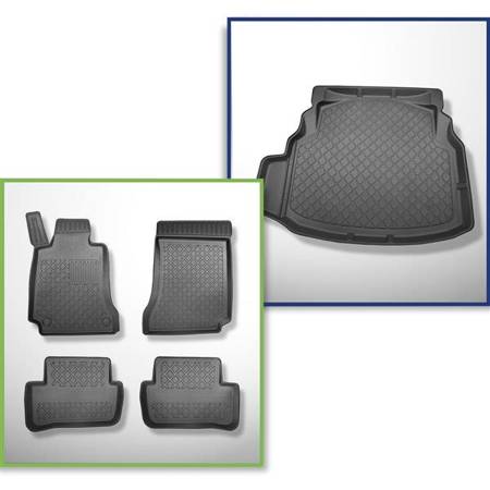 Set: TPE-Teppiche + Kofferraummatte für Mercedes-Benz C Klasse W204 Limousine (04.2007-02.2014) - Aristar - Guardliner - hintere Sitze nicht umlegbar