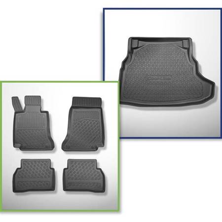 Set: TPE-Teppiche + Kofferraummatte für Mercedes-Benz C Klasse W205 Limousine (03.2014-11.2020) - Aristar - Cool liner - hintere Sitze nicht umlegbar (nicht geteilt)