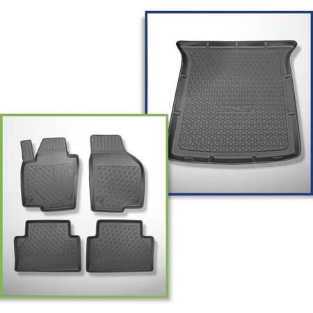 Set: TPE-Teppiche + Kofferraummatte für Seat Alhambra II Van (09.2010-03.2022) - Aristar - Cool liner - 5 Sizte; 3. Reihe umgelegt