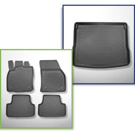 Set: TPE-Teppiche + Kofferraummatte für Seat Ateca SUV (09.2016-....) - Aristar - Cool liner - mit Varioboden in oberer Position oder mit 4WD