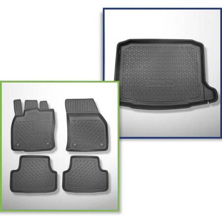 Set: TPE-Teppiche + Kofferraummatte für Seat Ateca SUV (09.2016-....) - Aristar - Cool liner - vertiefte Ladefläche; Modelle ohne Varioboden