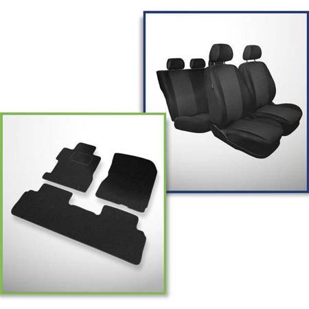Set: filzteppiche (4 türig) + maßgeschneiderte sitzbezüge für Honda Civic VIII Coupé, Hatchback, Limousine (2006-2011) – Practic