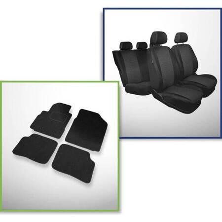 Set: filzteppiche (5 türig) + maßgeschneiderte sitzbezüge für Toyota Yaris I Hatchback, Limousine (1999-2005) – Practic