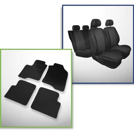 Set: filzteppiche + maßgeschneiderte sitzbezüge für Fiat Panda III Hatchback, Van (2012-....) – Practic - 5 Sitzer