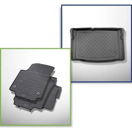 Set: gummiteppiche + kofferraumschale für Seat Mii Hatchback (12.2012-2018) - Guardliner - vertiefte Ladeflaeche