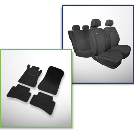 Set: teppiche aus velours + maßgeschneiderte sitzbezüge für Mercedes-Benz C Klasse W203 Kombi, Limousine (2000-2007) – Elegance P-1