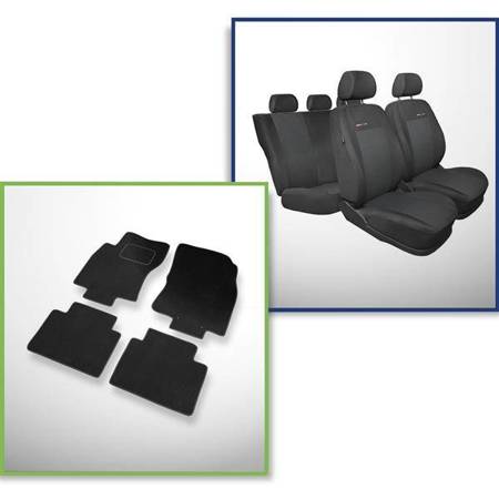 Set: teppiche aus velours + maßgeschneiderte sitzbezüge für Nissan X-Trail III SUV (2013-....) – Elegance P-3