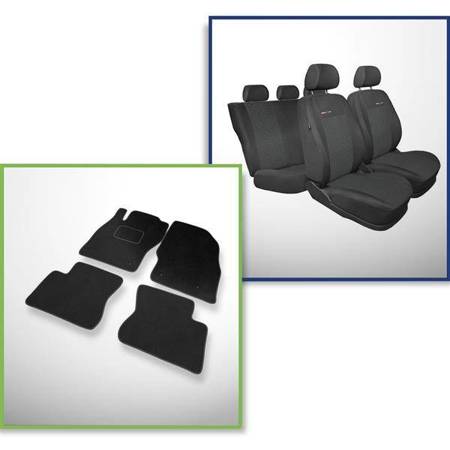 Set: teppiche aus velours + maßgeschneiderte sitzbezüge für Opel Corsa E Hatchback, Van (2014-2019) – Elegance P-1 - 2. Reihe - ganze Sitzbank