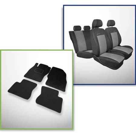 Set: teppiche aus velours + maßgeschneiderte sitzbezüge für Opel Corsa E Hatchback, Van (2014-2019) – Elegance P-2 - 2. Reihe - Lehne geteilt