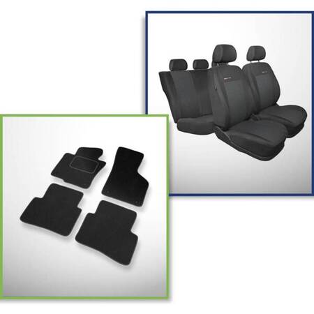 Set: teppiche aus velours + maßgeschneiderte sitzbezüge für Volkswagen Passat B6 Variant (2005-2010) – Elegance P-3