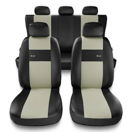 Sitzbezüge Auto für BMW 1er E82, E87, E88, F20, F21 (2004-2019) - Autositzbezüge Universal Schonbezüge für Autositze - Auto-Dekor - X-Line - beige