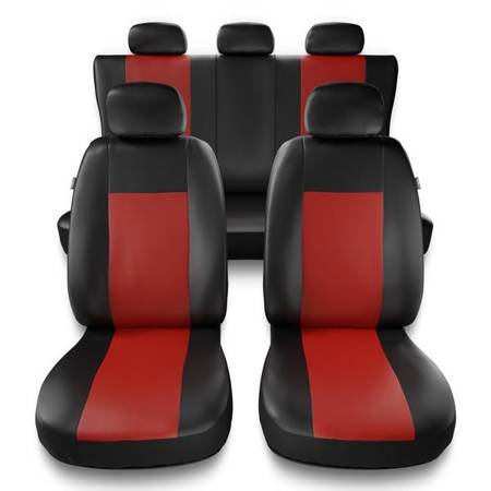 Sitzbezüge Auto für BMW 5er E34, E39, E60, E61, F10, G30, G31 (1988-2019) - Autositzbezüge Universal Schonbezüge für Autositze - Auto-Dekor - Comfort - rot