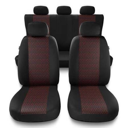 Sitzbezüge Auto für BMW X5 E53, E70, F15, G05 (2000-2019) - Autositzbezüge Universal Schonbezüge für Autositze - Auto-Dekor - Profi - rot