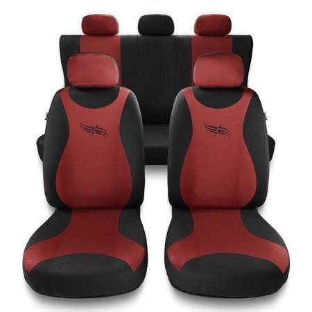Sitzbezüge Auto für Fiat Bravo I, II (1995-2015) - Autositzbezüge Universal Schonbezüge für Autositze - Auto-Dekor - Turbo - rot