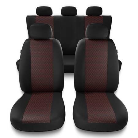 Sitzbezüge Auto für Fiat Sedici (2006-2014) - Autositzbezüge Universal Schonbezüge für Autositze - Auto-Dekor - Profi - rot