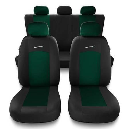 Sitzbezüge Auto für Fiat Sedici (2006-2014) - Autositzbezüge Universal Schonbezüge für Autositze - Auto-Dekor - Sport Line - grün