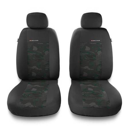 Sitzbezüge Auto für Fiat Sedici (2006-2014) - Vordersitze Autositzbezüge Set Universal Schonbezüge - Auto-Dekor - Elegance 1+1 - grün