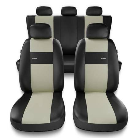 Sitzbezüge Auto für Ford Fiesta MK5, MK6, MK7, MK8 (1999-2019) - Autositzbezüge Universal Schonbezüge für Autositze - Auto-Dekor - X-Line - beige