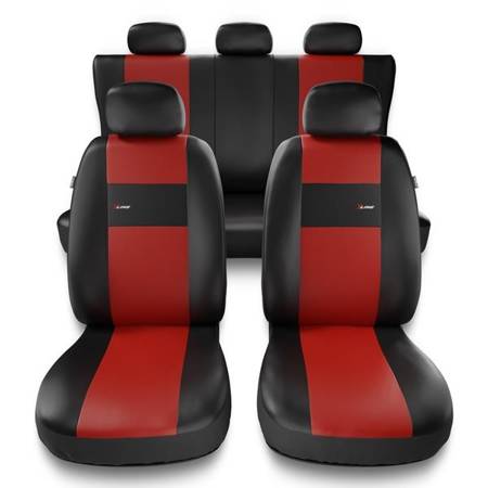 Sitzbezüge Auto für Ford Fiesta MK5, MK6, MK7, MK8 (1999-2019) - Autositzbezüge Universal Schonbezüge für Autositze - Auto-Dekor - X-Line - rot