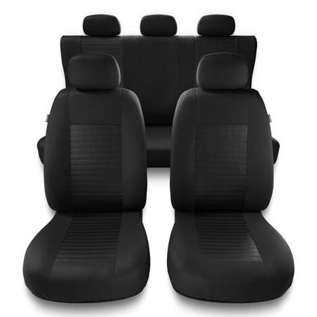 Sitzbezüge Auto für Honda City I, II, III, IV, V (1981-2013) - Autositzbezüge Universal Schonbezüge für Autositze - Auto-Dekor - Modern - MC-1 (schwarz)