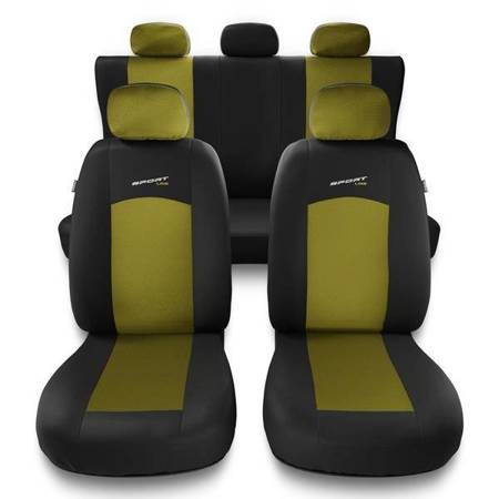 Sitzbezüge Auto für Mazda 3 I, II, III (2003-2019) - Autositzbezüge Universal Schonbezüge für Autositze - Auto-Dekor - Sport Line - gelb