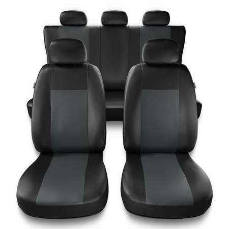 Sitzbezüge Auto für Mitsubishi L200 I, II, III, IV, V, VI (1993-....) - Autositzbezüge Universal Schonbezüge für Autositze - Auto-Dekor - Comfort - grau