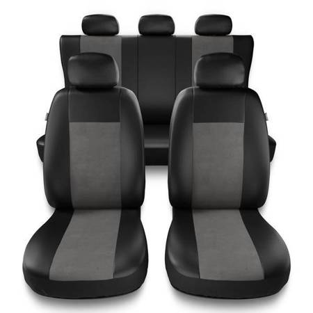 Sitzbezüge Auto für Nissan Micra K11, K12, K13, K14 (1992-2019) - Autositzbezüge Universal Schonbezüge für Autositze - Auto-Dekor - Superior - grau