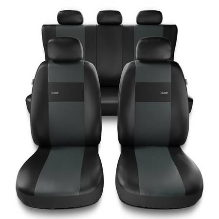 Sitzbezüge Auto für Nissan Micra K11, K12, K13, K14 (1992-2019) - Autositzbezüge Universal Schonbezüge für Autositze - Auto-Dekor - X-Line - grau
